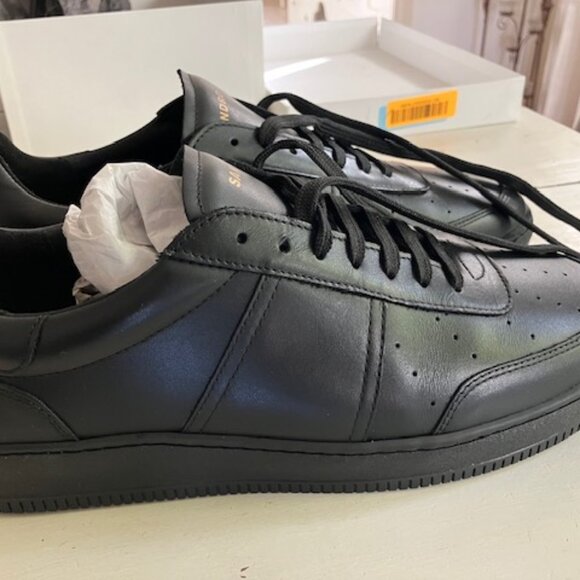 SANDRO men's black Smooth Leather Sneakers US 11.5 / FR 44 NWT OP $320.00 - Picture 6 of 10